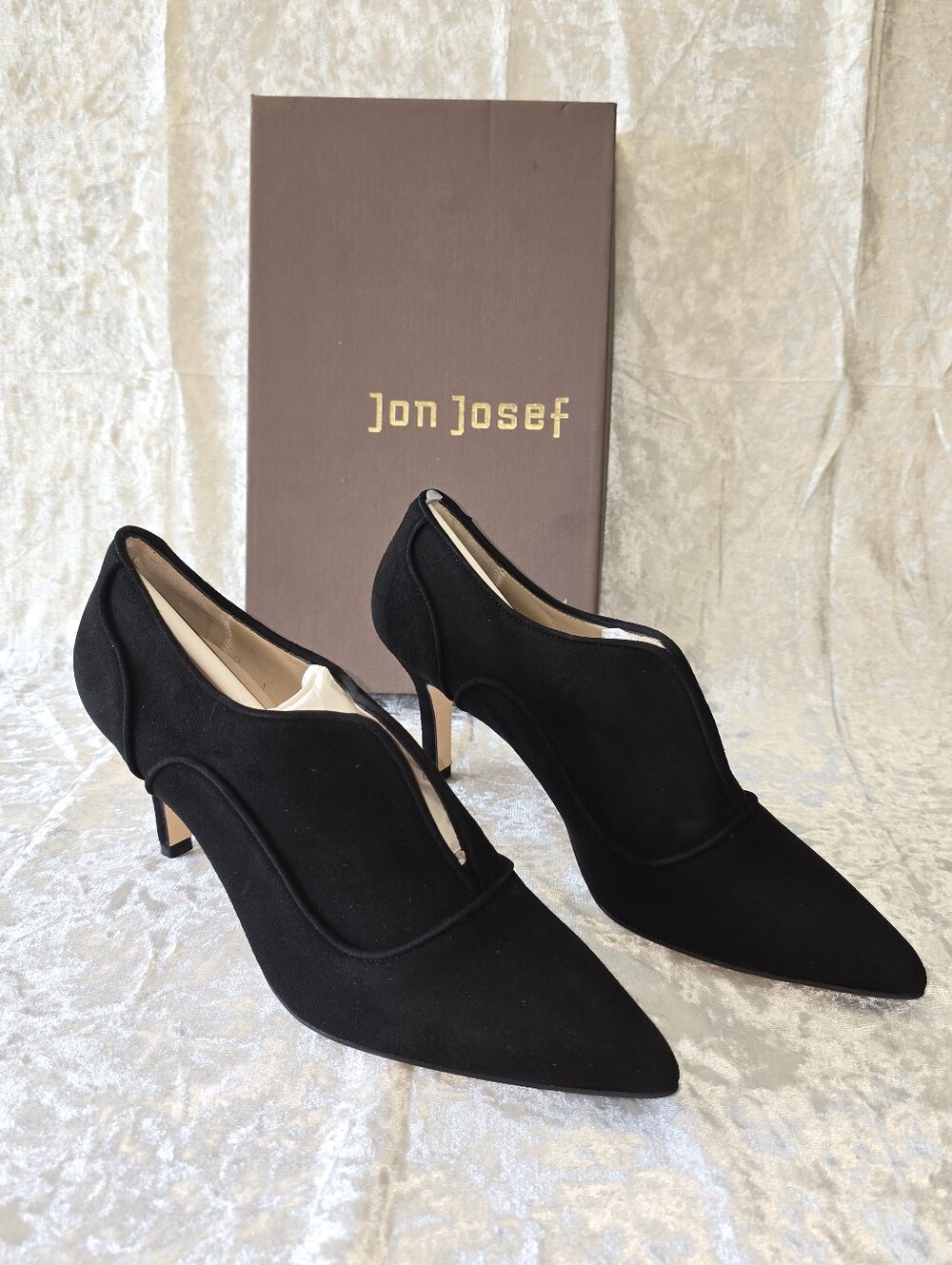 Jon Josef Shoes Mama Black Suede Ankle Boot Heels